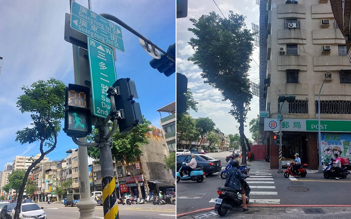 苓雅區三多二路及廣東二街路口新增行人穿越號燈 保障行人用路安全