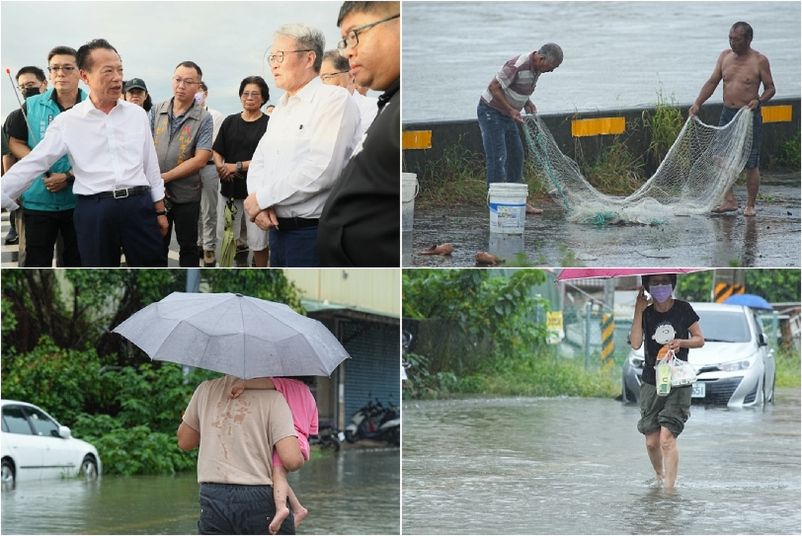 嘉義部分地區發生嚴重淹水災情 行政院政委陳金德視察淹水災情