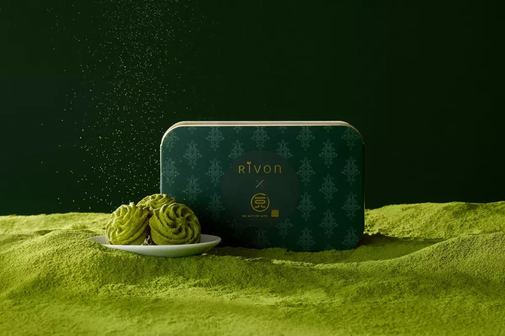 Rivon禮坊於40週年首度跨界攜手來自日本京都抹茶名店一〇八抹茶茶廊，推出限量聯名款「法式曲奇餅-宇治抹茶」，即日起限量預購（圖／Rivon禮坊提供）