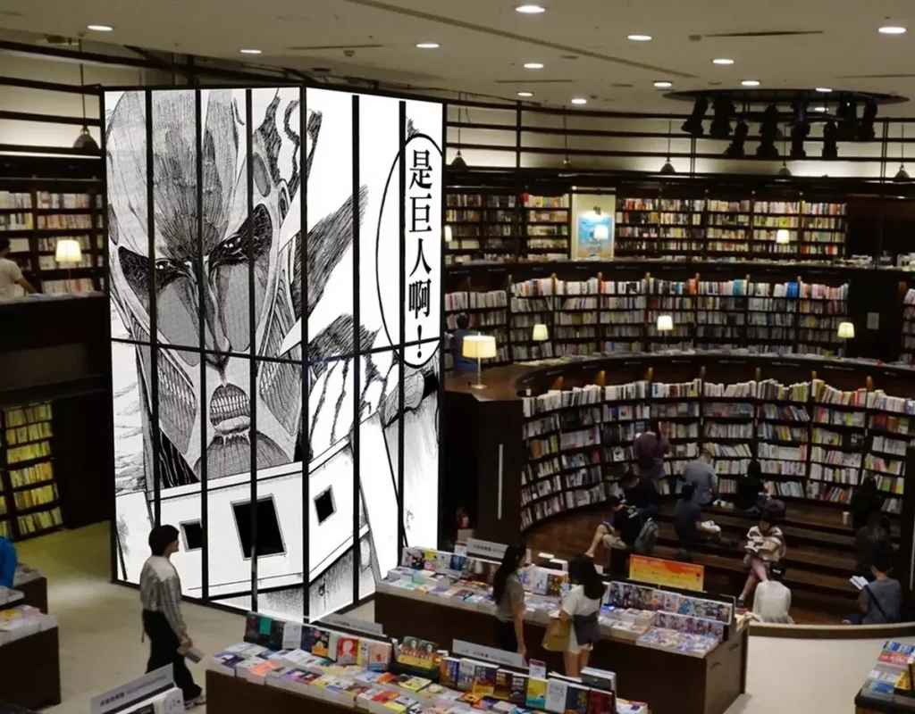 誠品書店全新企劃「2025誠品動漫祭」8.1起北中南多家店點一次出擊！大勢動漫《進擊的巨人》驚現誠品書店中友店（圖為合成示意圖）