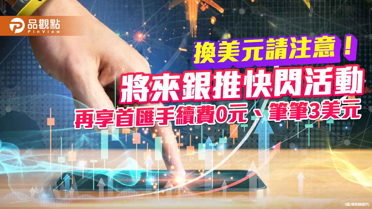 換美元最高減免6.5分！將來銀行祭換匯優惠　再享3%活存優利