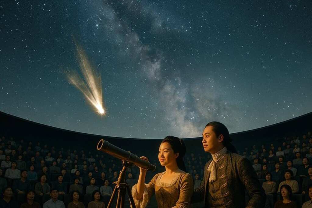 ▲天文也能很有戲！天文館首場星空劇，歡迎周六免票來觀賞。（臺北市立天文科學教育館提供）