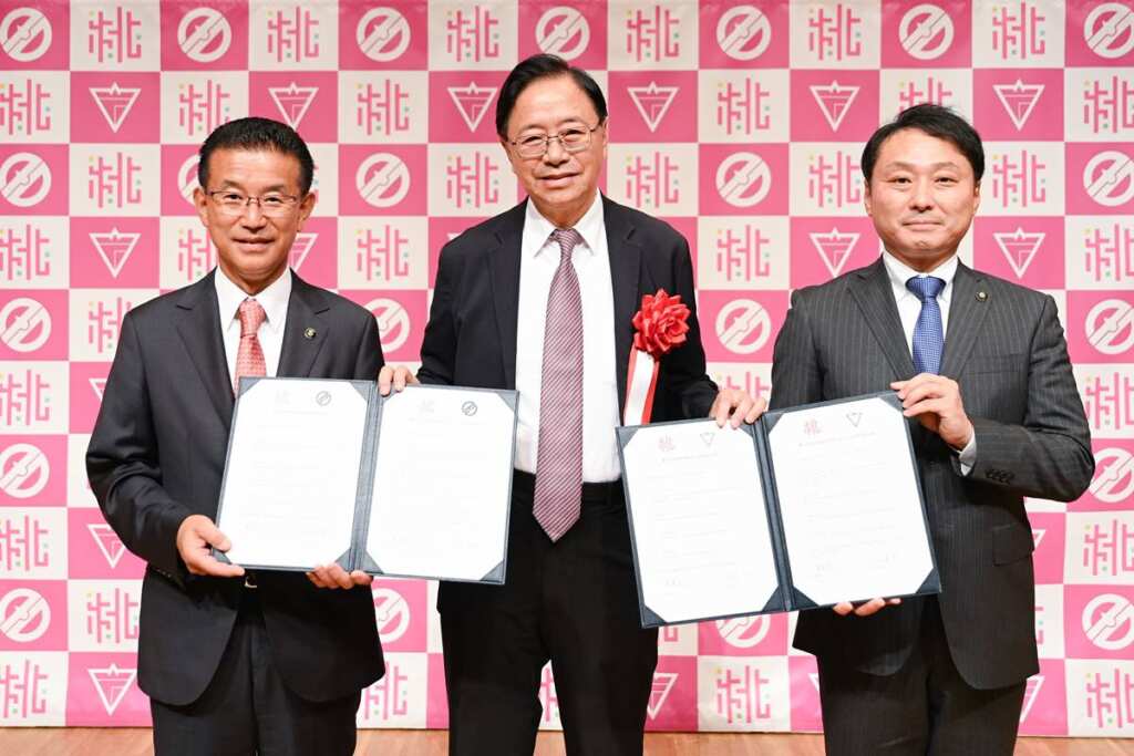 ▲桃園市、名取市、岩沼市簽署MOU後,三方將針對觀光推廣與產業合作等事項,建立長期穩定的合作機制。