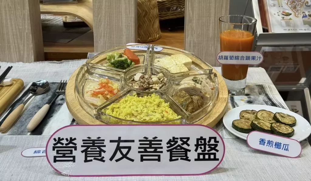 現場展示Eatender營養友善餐盤(蛋白質攝取),讓民眾更加了解如何使用Eatender產品搭餐