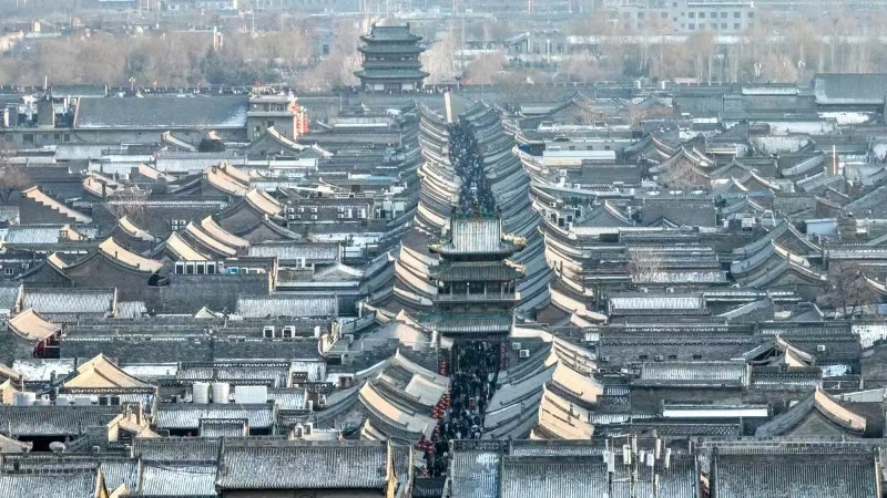 ▲有2800年歷史的平遙古城是晉商發源地。