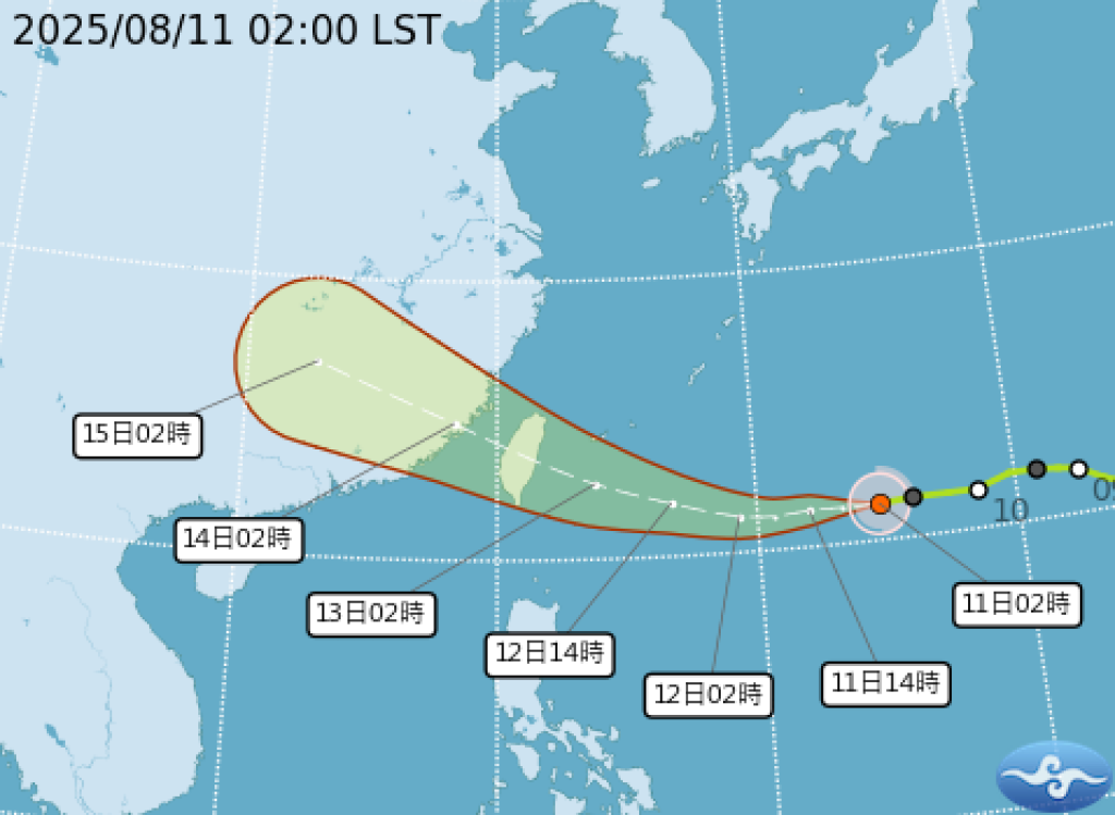 輕颱楊柳急奔台灣!今晚恐發海警 週三東半部登陸全台防豪雨
