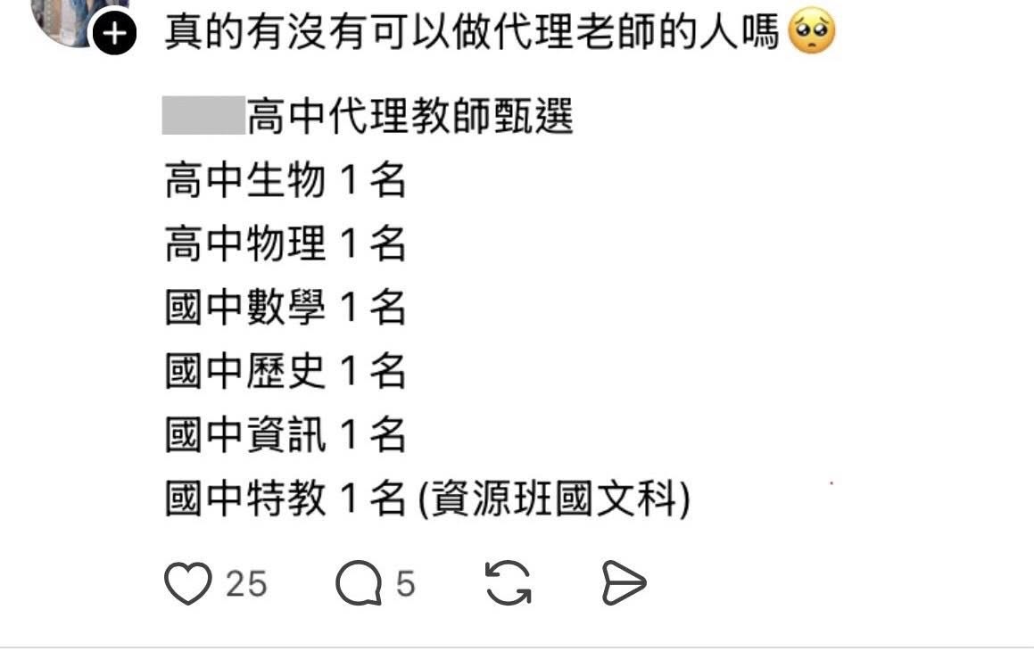 代理教師荒全國延燒!振聲校長宋慶瑋盼放寬代理教師取得教師證 515501159 24429890833271813 696671395613370879 n