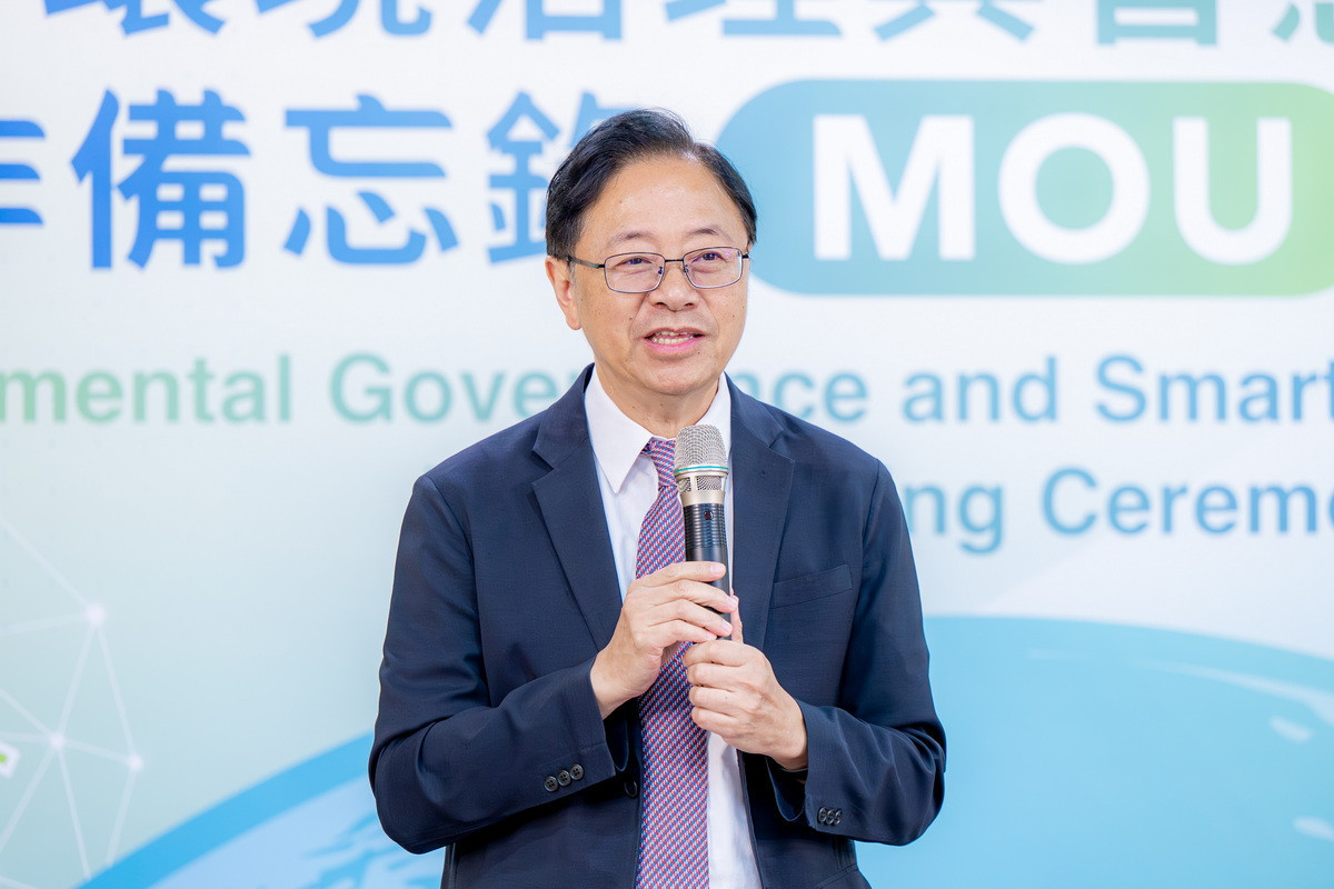 桃園市長張善政於簽署典禮中致詞。<br /><br /> 
