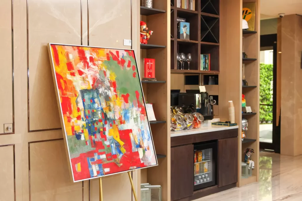 _薛喻鮮 ╳ 慕舍酒店「MVSA繆思系列」畫作暨攝影個展—Lobby作品《自燃》