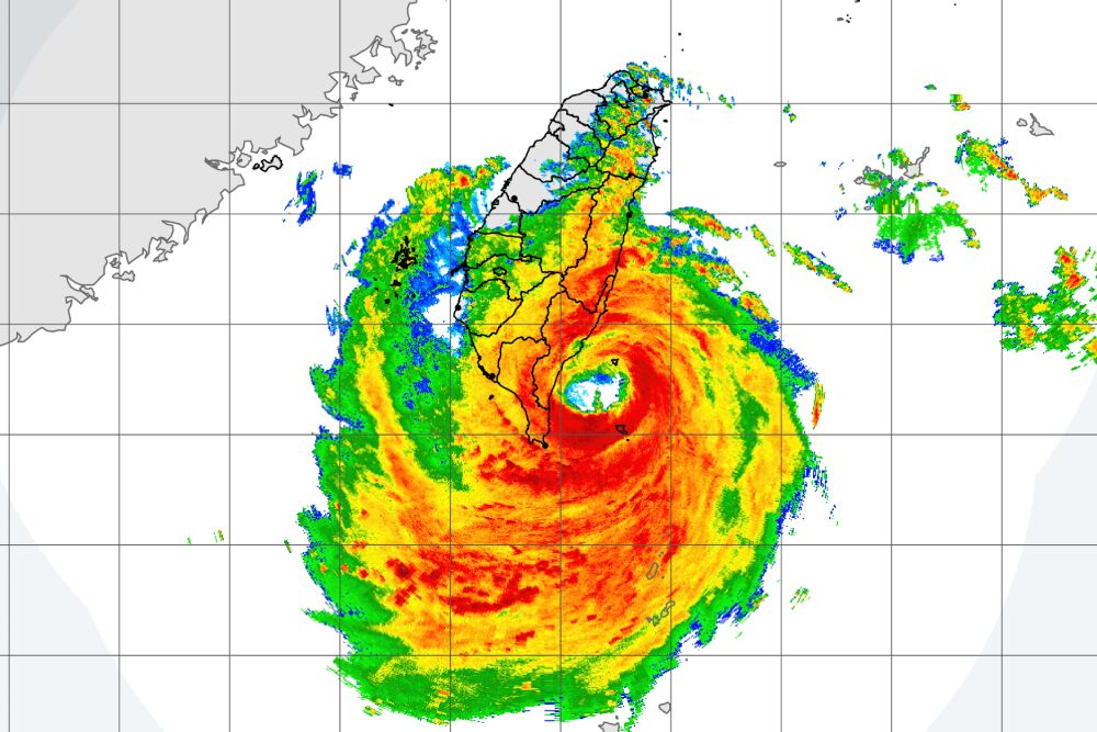 颱風楊柳白天全台風雨最強 蔣萬安不敢大意強調禦敵從嚴 197 照片來源:氣象署網站截圖