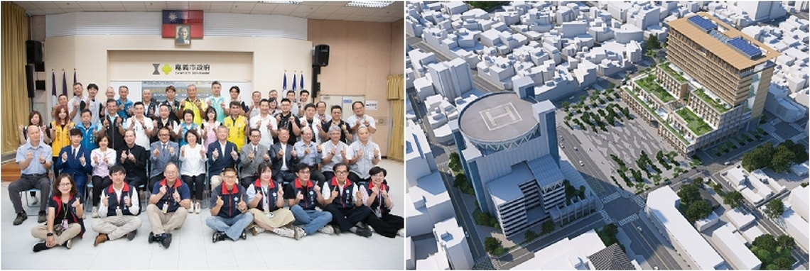 歷經近二十年的規劃 嘉義市市民中心北棟大樓統包工程簽約 黃敏惠市長推動智慧永續新地標