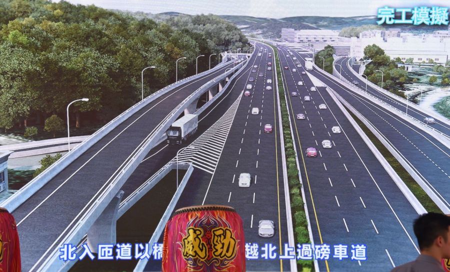 卓榮泰與鍾東錦為國1增設造橋交流道動土 祈福儀式