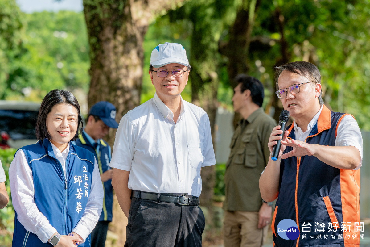 桃園市長張善政視察「大溪中正公園整建工程」完工情形。<br /><br />