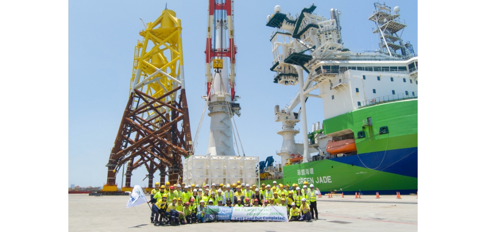 台船環海風電工程公司順利完成海龍離岸風場73座套管式水下基礎安裝 提前交付1GW水下基礎項目安裝進度
