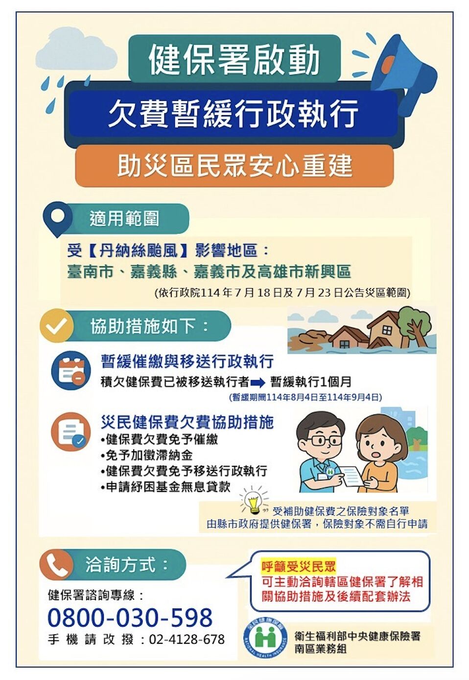 健保署宣布「台南、嘉義」健保欠費大赦！ 災民暫緩執行一年 245