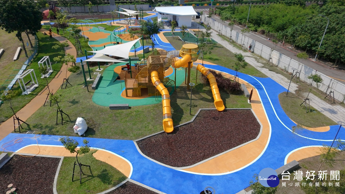彰化高鐵特定區再添新亮點 ,熊趣米公園及親子公園正式啟用。圖/記者鄧富珍翻攝