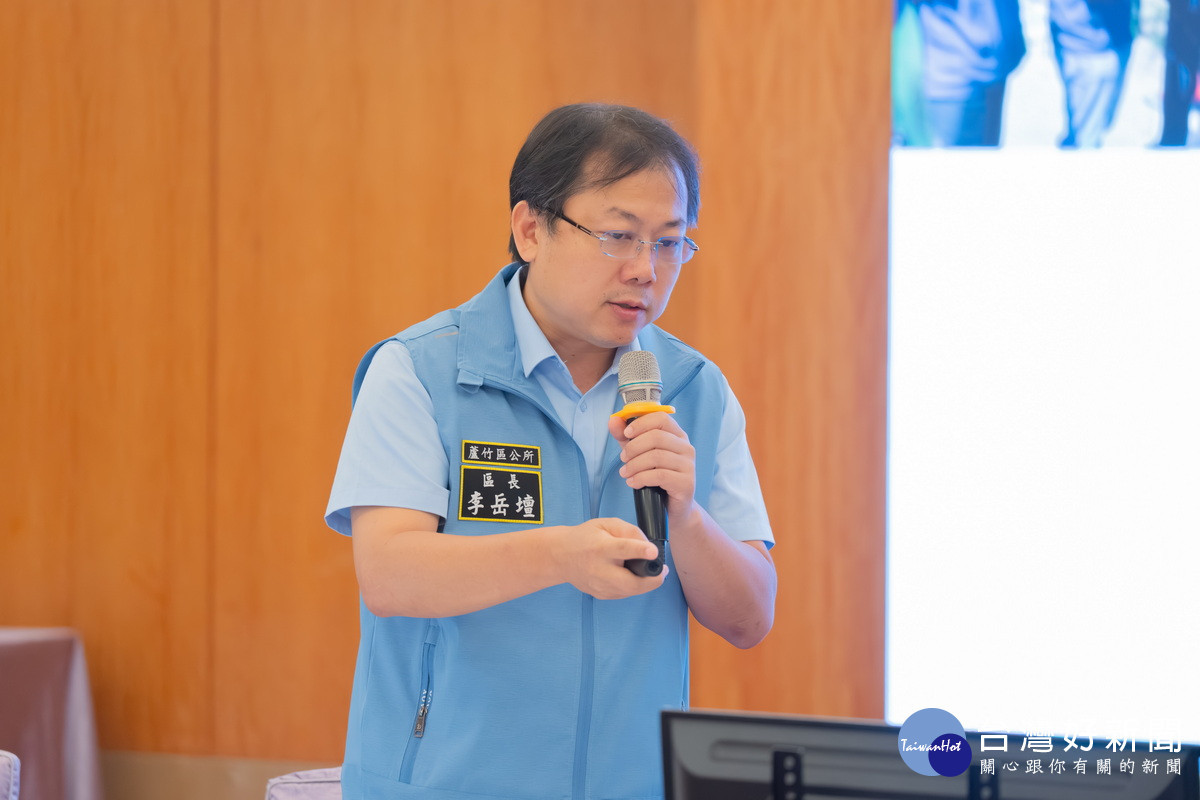 蘆竹區長李岳壇於「114年桃園市市長訪視基層蘆竹區座談會」中進行簡報。<br /><br /> 