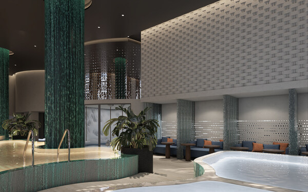 CGI render of the hydrotherapy space within MORROW Singapore, by Elliot James CGI render of the hydrotherapy space within MORROW Singapore, by Elliot James