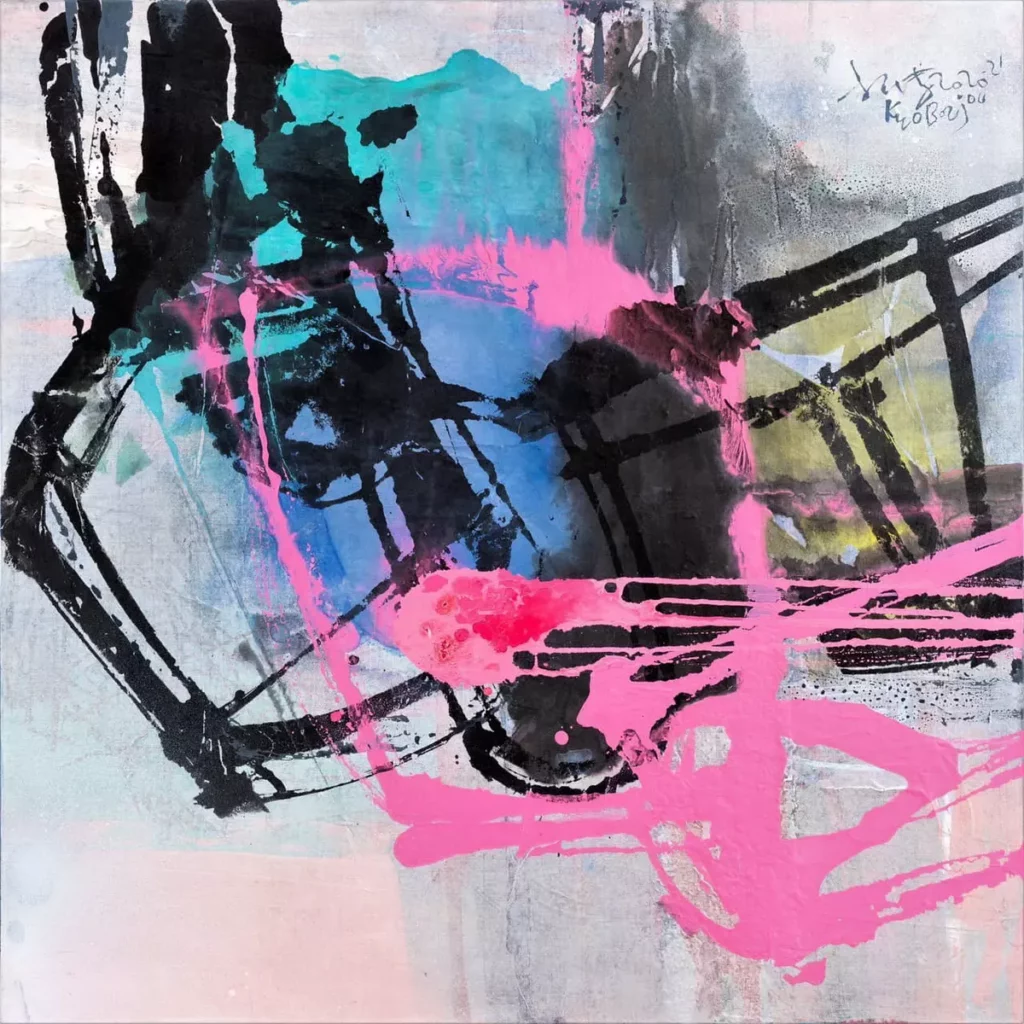 藝術家郭博州創作個展-圖為B9.「新願閒放」90×90cm。