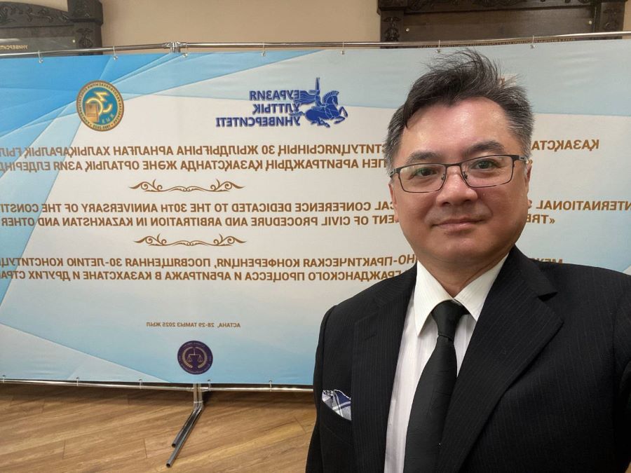 ▲國立高雄大學廖義銘教授獲邀遠赴哈薩克演講。