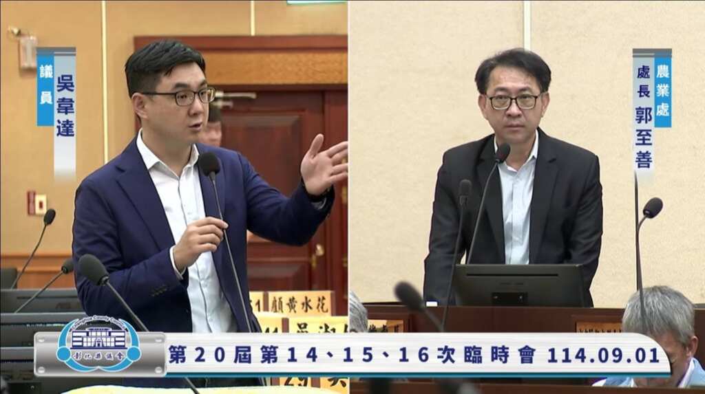▲彰化縣近月接連傳出狗肉販售與疑似宰殺案件,引發社會關注,縣議員吳韋達於1日在縣議會第14、15、16次臨時會質詢。(吳韋達議員提供)
