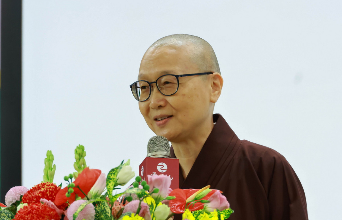 靈鷲山當家常存法師分享今年水陸法會的創舉及特色。（圖/靈鷲山佛教教團）<br /><br /> 