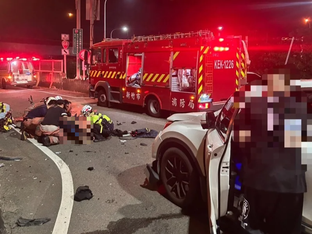 台68快速道路匝道口事故 騎士拋飛頭部重創多處骨折命危