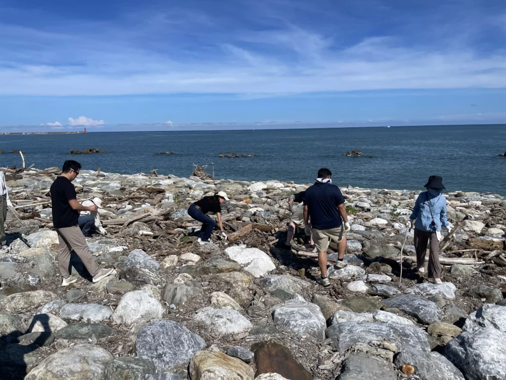 海灘撿拾漂流木與垃圾