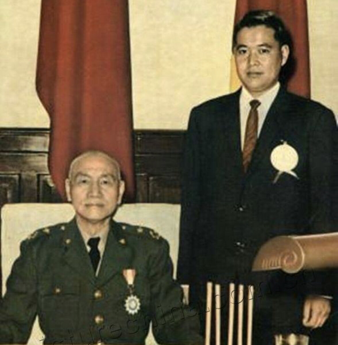 ▲李顯斌與蔣介石合影