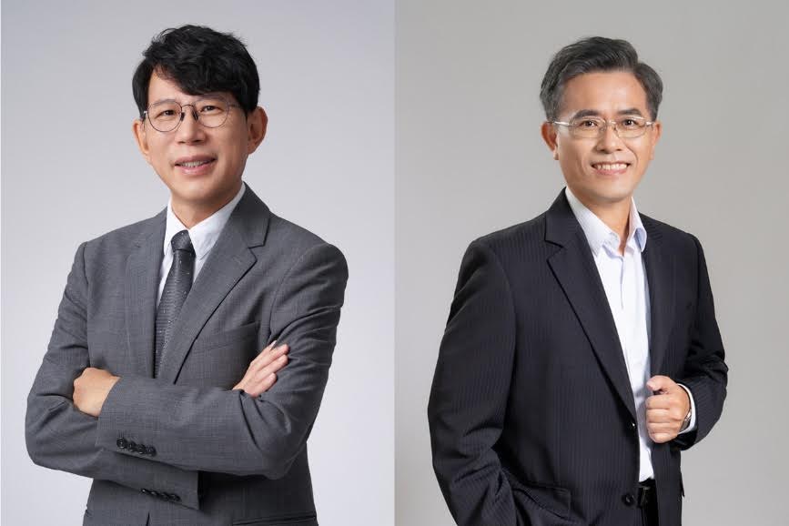 ▲車輛中心通過高階主管人事案，由王正健（左）續任董事長，並由廖學隆（右）升任總經理。