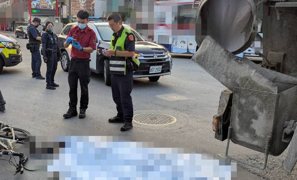 奪命畫面曝光!南港預拌車右轉疑未注意車前狀況 輾斃同向單車婦