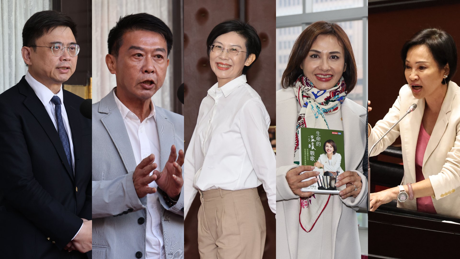 根據最新調,民進黨4立委賴瑞隆(左起)、許智傑、林岱樺、邱議瑩,分別對上國民黨立委柯志恩,僅邱議瑩輸。資料照片/林啟弘攝