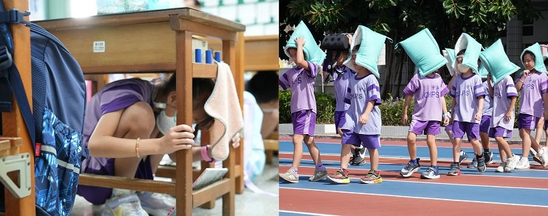 中興國小進行國家防災日觀摩演練 陳光復到場觀摩並給予高度肯定