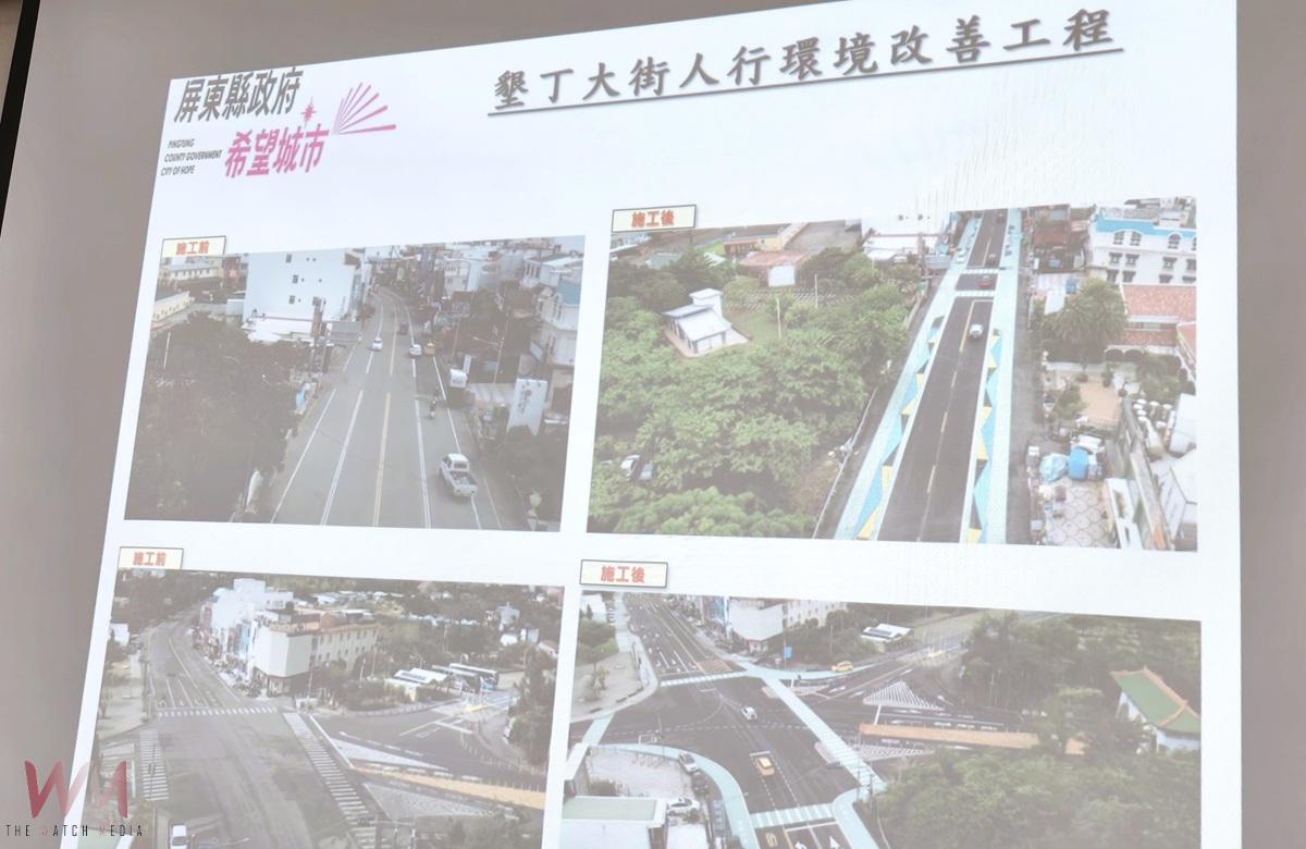 墾丁大街人行空間改善完工 綠色帶狀與幾何圖形設計醒目 - https://www.watchmedia01.com