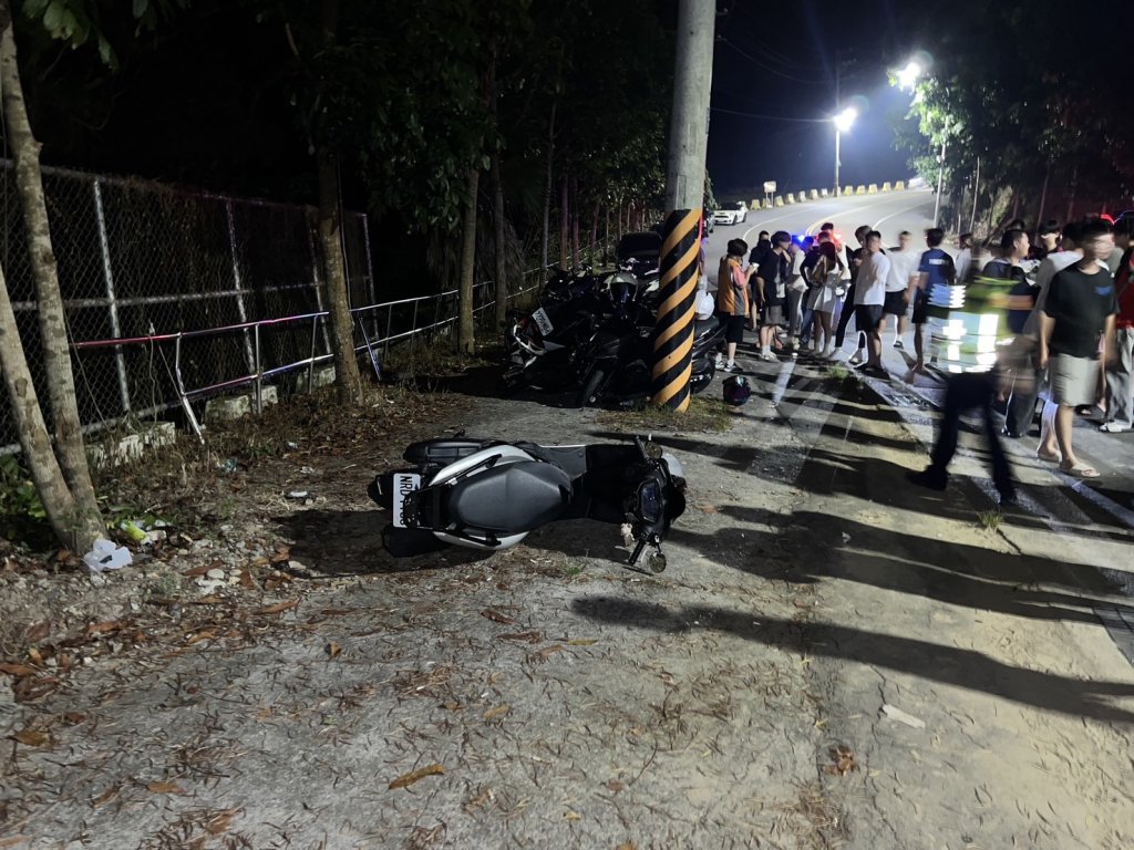 台中男大生騎機車肇事! 下山過彎操作不當撞6車受傷送醫