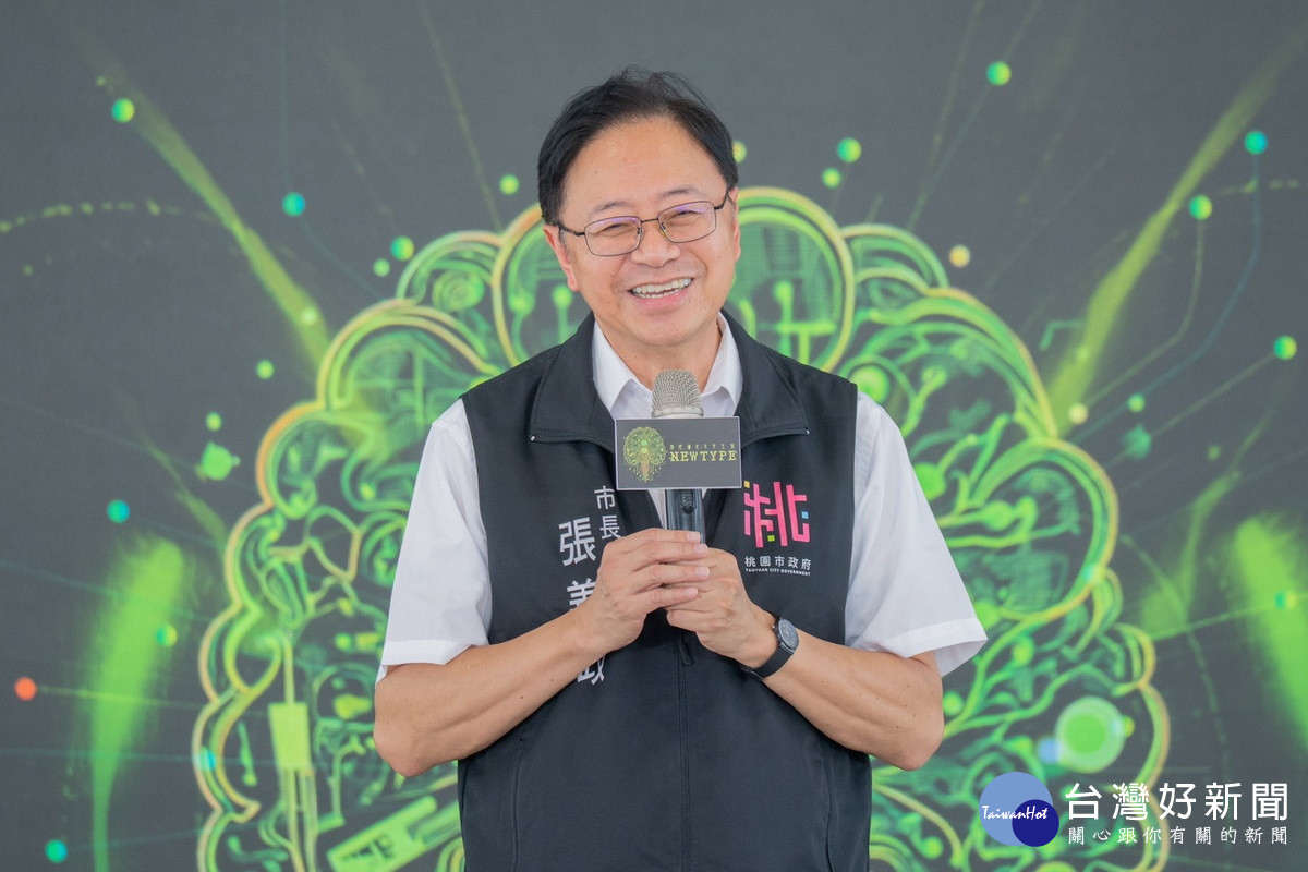 桃園市長張善政於「2025 TAxT桃園科技藝術節開幕記者會」中致詞。<br /><br />
