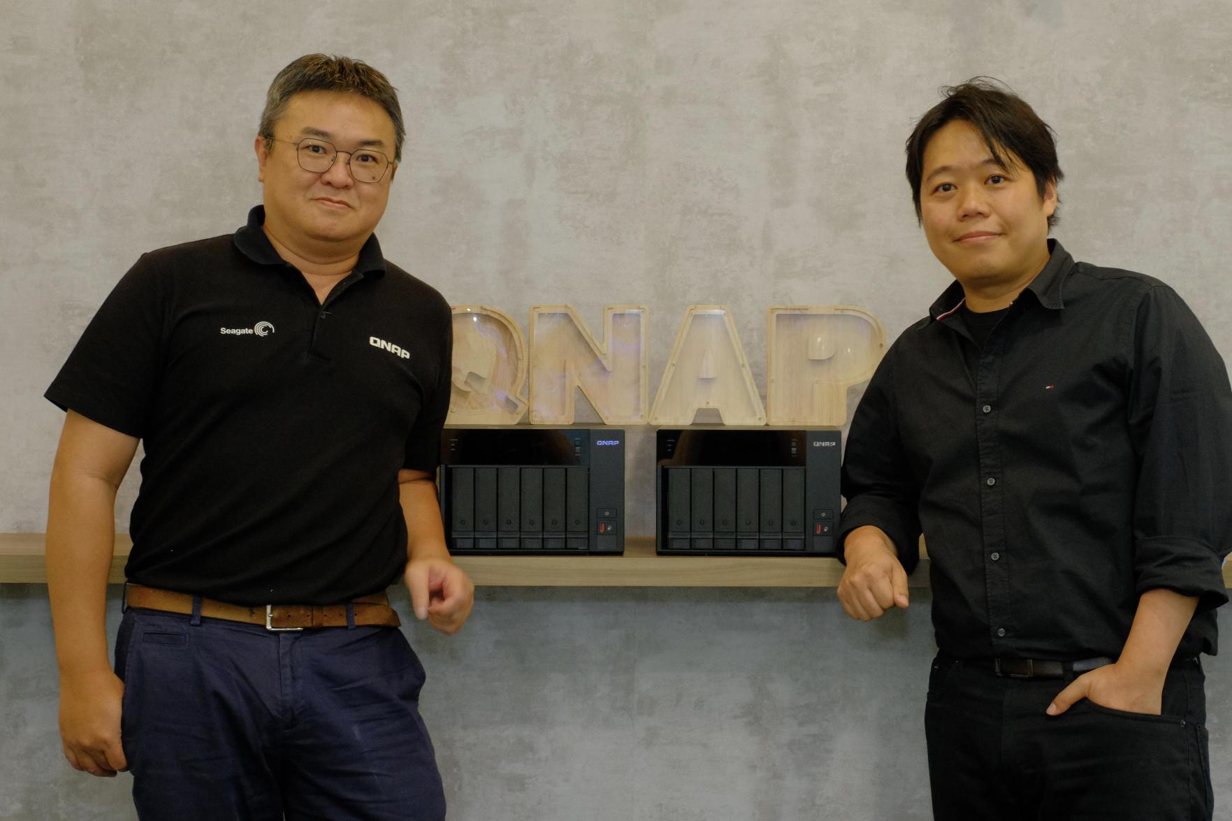 ◤ 威聯通科技的智慧儲存產品部部長林淮森(右)、專案經理謝偉強,共同分享QNAP如何以HA Manager助力中小企業實現資料零遺失與業務不中斷。