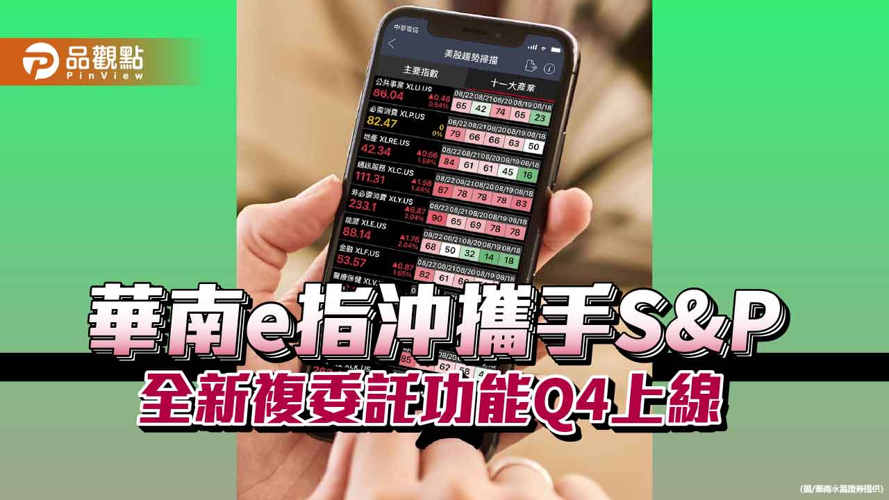 華南e指沖再升級!獨家攜手S&P 新功能Q4上線