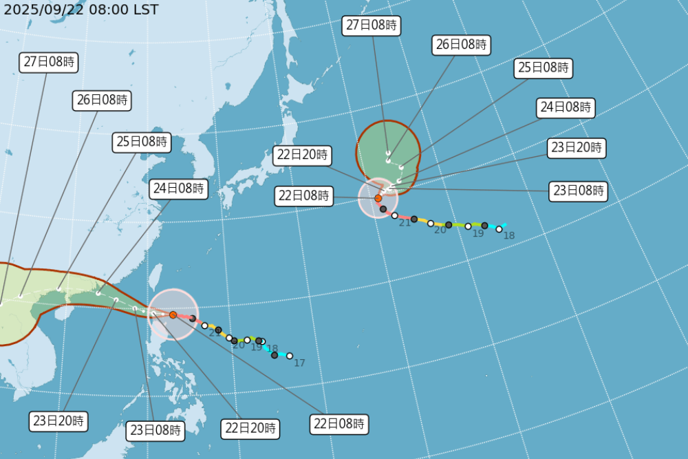 強颱樺加沙風雨恐增強 氣象署警告22、23日影響最劇烈 238 照片來源:中央氣象署網頁截圖
