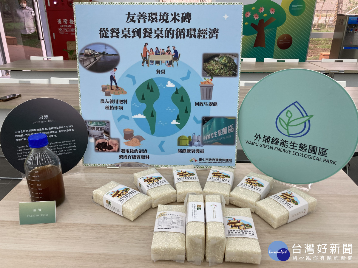 廚餘厭氧生質能源廠園區副產物沼液循環再利用,施灌栽種友善環境米