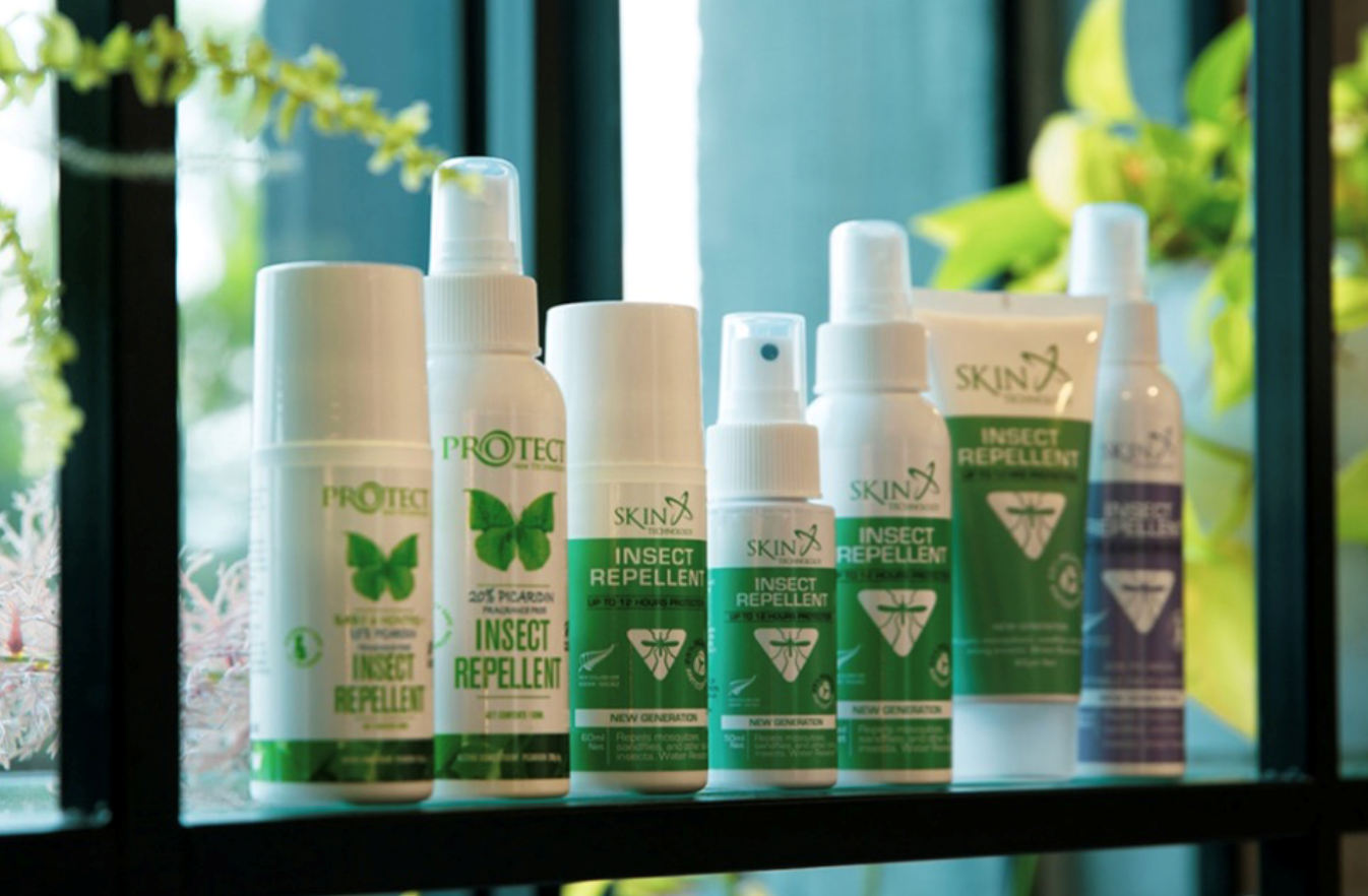 Skin Technology 「PROTECT防蚊系列」與「ST瑞斌長效系列」產品，目前在全台實體藥妝藥局與網路電商通路熱賣中。(圖片/瑞斌國際 提供)