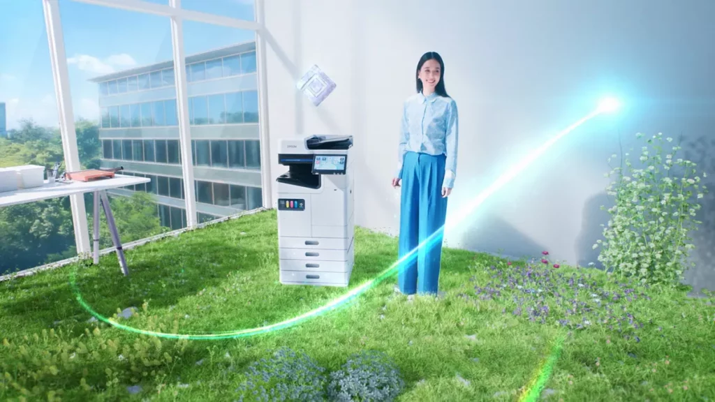 Epson透過列印科技,與品牌代言人陳庭妮共同呈現理想辦公場域,為企業節能減碳,實踐永續發展