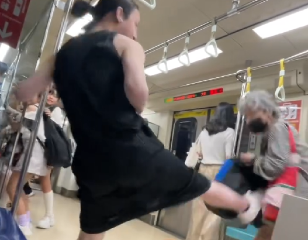 影/北捷博愛座糾紛!阿嬤逼讓坐還拿行李攻擊 乘客火大把她踹飛到空位