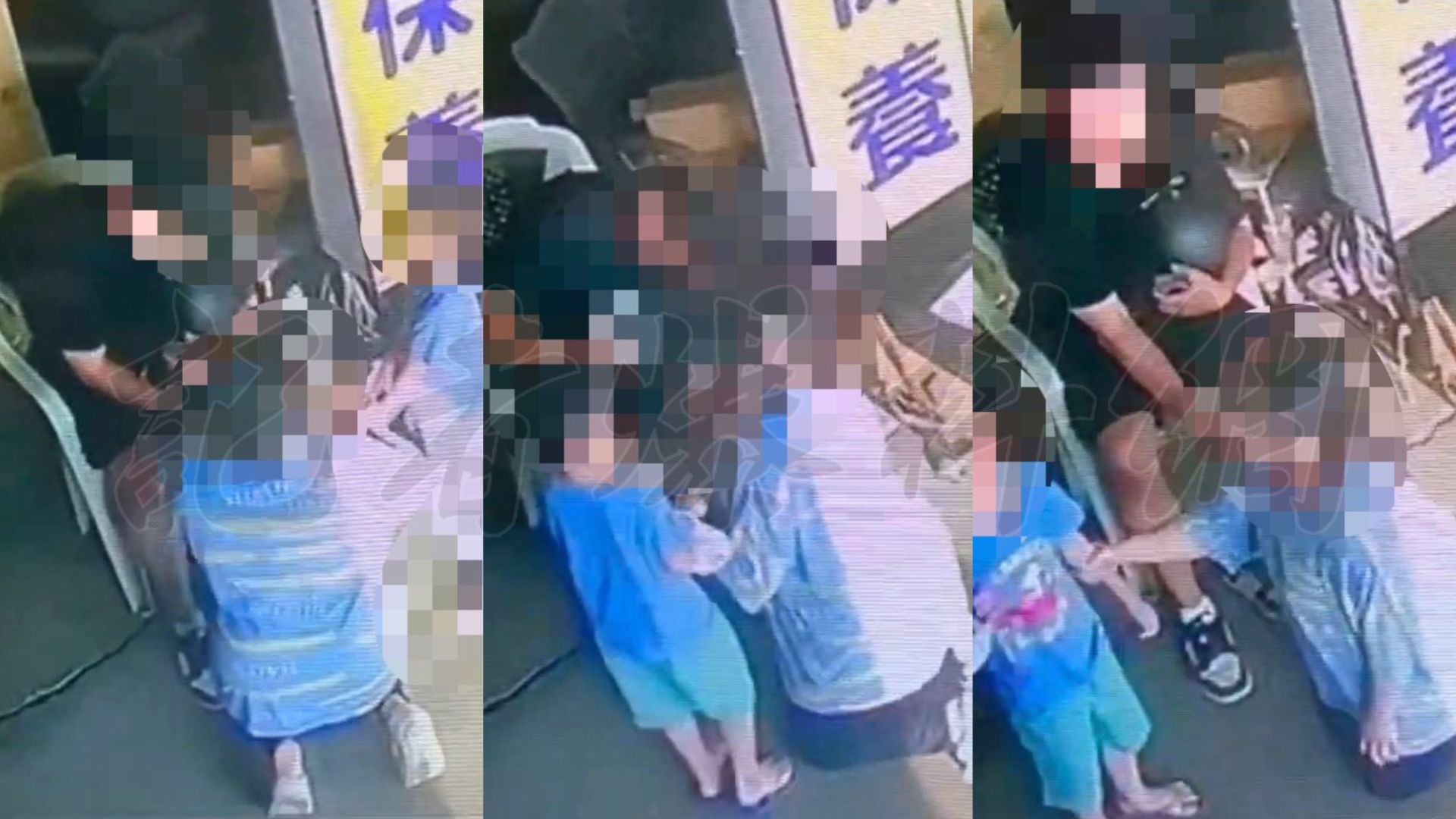 ▲通緝犯媽媽載小孩闖紅燈後撞上機車,當場3度下跪求別報警。(圖/民眾提供)