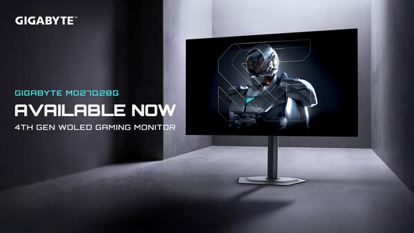 技嘉科技 MO27Q28G 電競螢幕上市 27 吋 QHD 280Hz WOLED 搭配四側無邊框打造沉浸視野