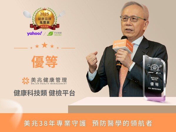 美兆榮獲2025健康品牌風雲賞「健檢平台優等獎」:38年品質堅持 轉型健康科技卓越典範