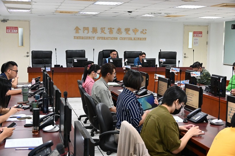 ▲大規模風災救災支援集結據點簡報導引推演情形。