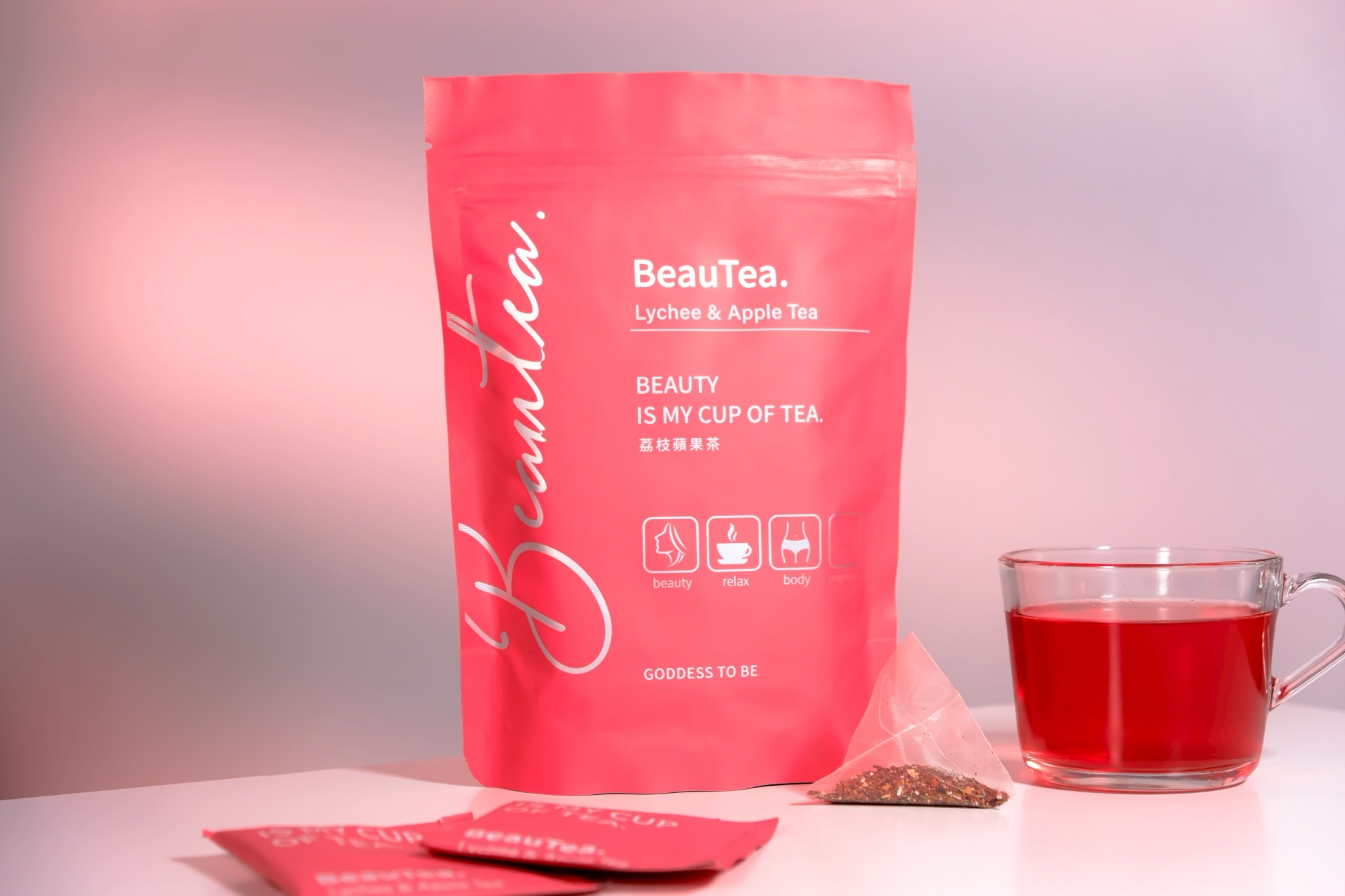 .BeauTea.限量新口味「荔枝蘋果」,掀起各地經銷商的搶貨大戰。(圖/晉捷生技提供)