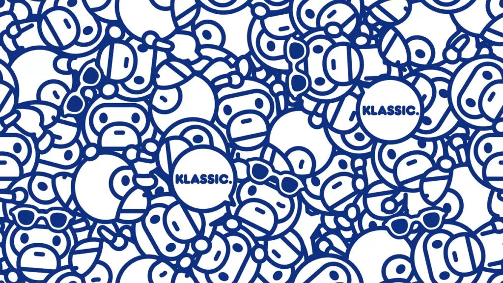 KlassiC. X Baby Milo® 主視覺以 KlassiC. 經典藍為基調，點綴滿滿 Baby Milo® 頭像。