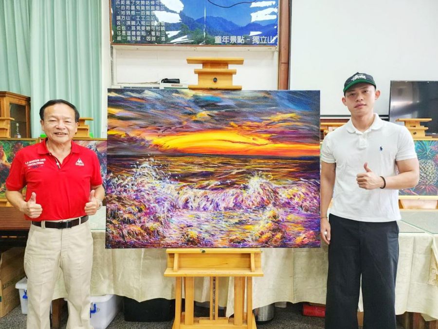 國際知名畫家陳明順捐油畫真跡公益義賣 所得全數捐花蓮光復災區重建
